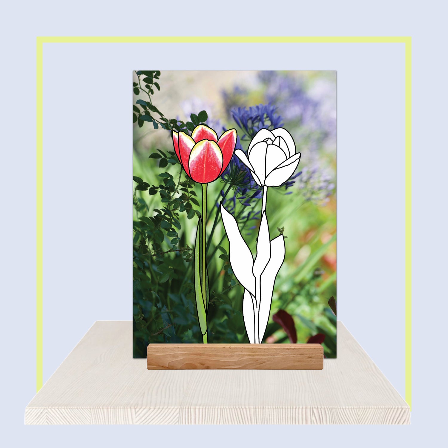 Malkartenaufsteller - Der Malkartenaufsteller kann nach dem Ausmalen als dekoratives Accessoires verwendet werden oder während der Schaffenspause als Inspirationsquelle dienen.