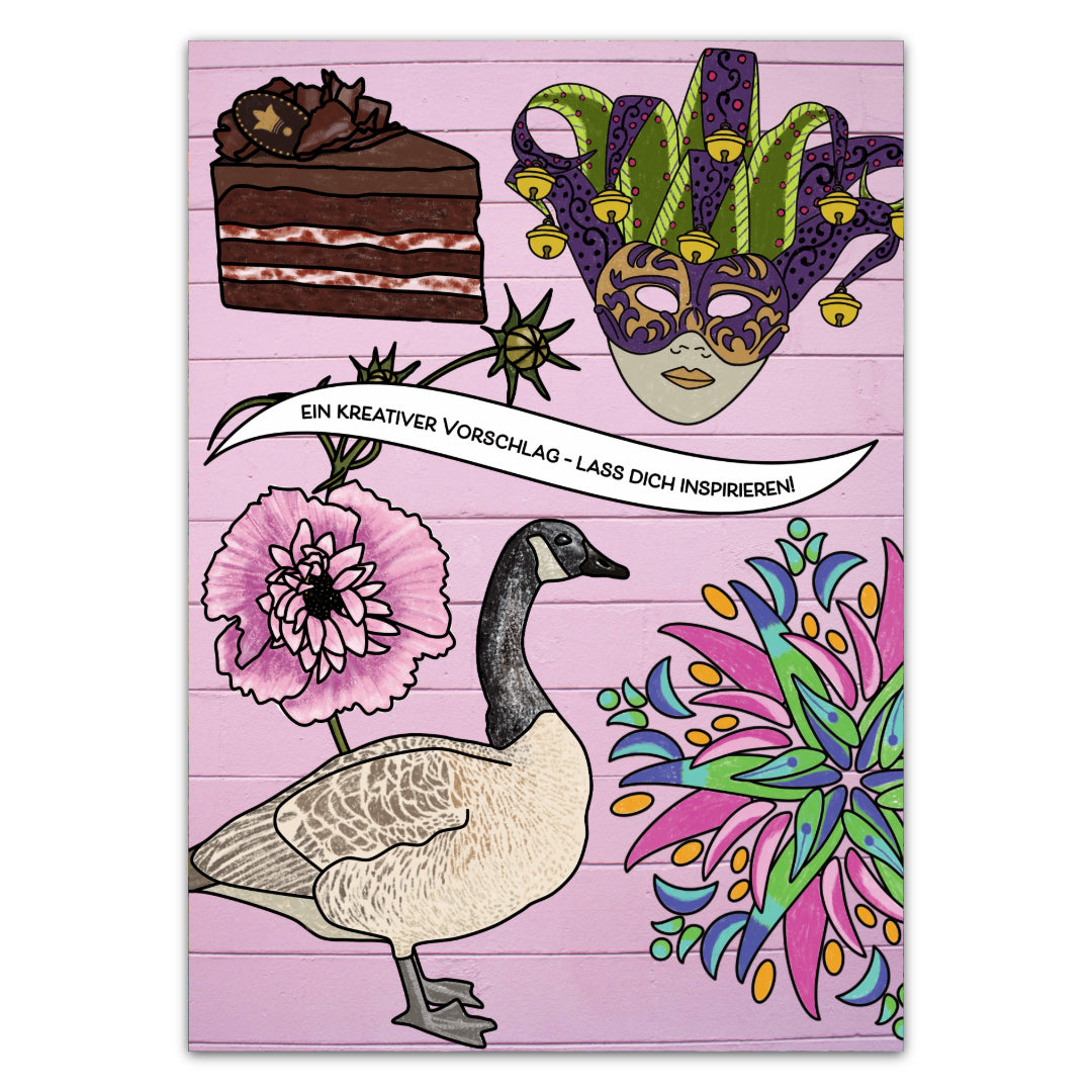 Inspirationsvorschlag für das Malkarten Set Kunterbunt