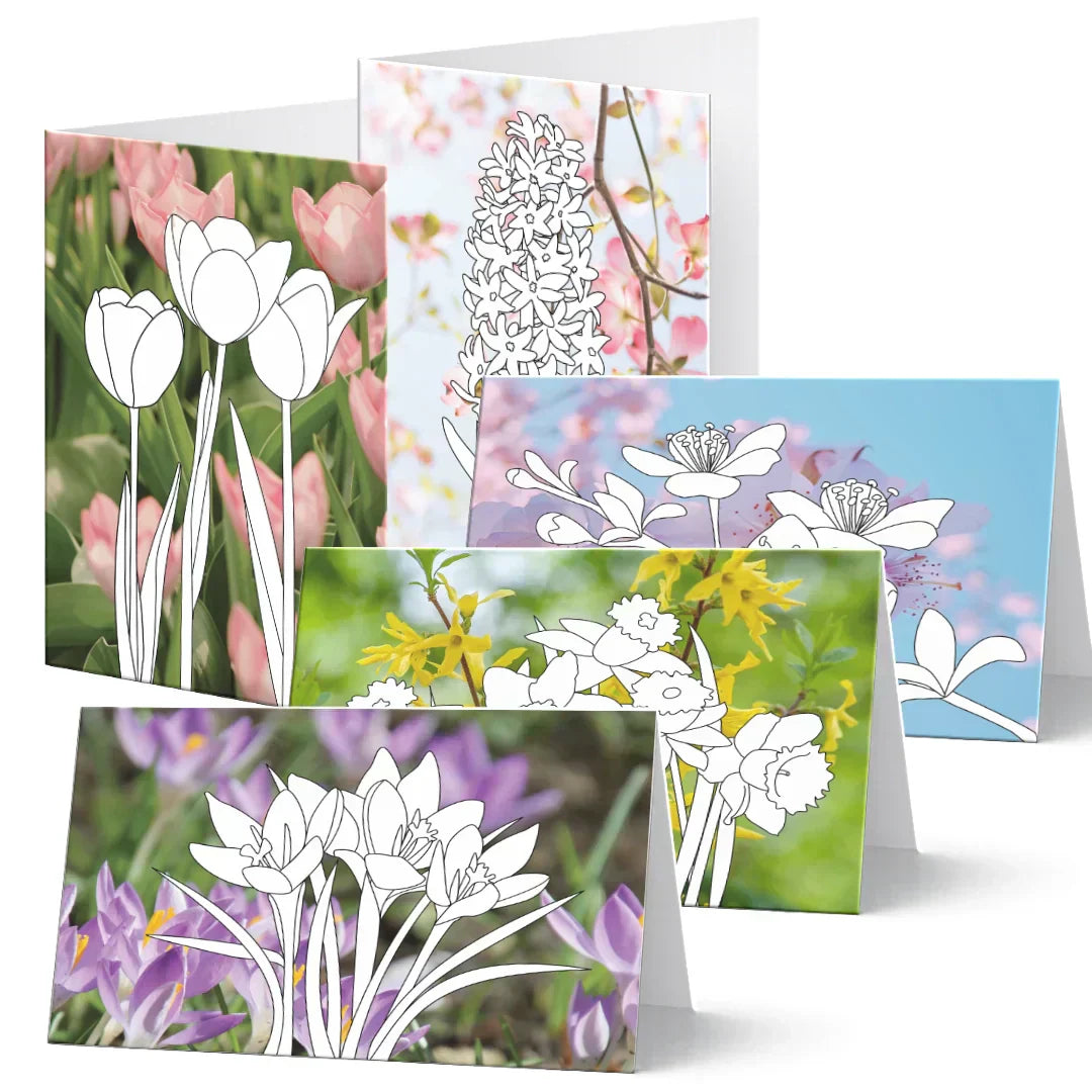 Grußkarten zum Ausmalen