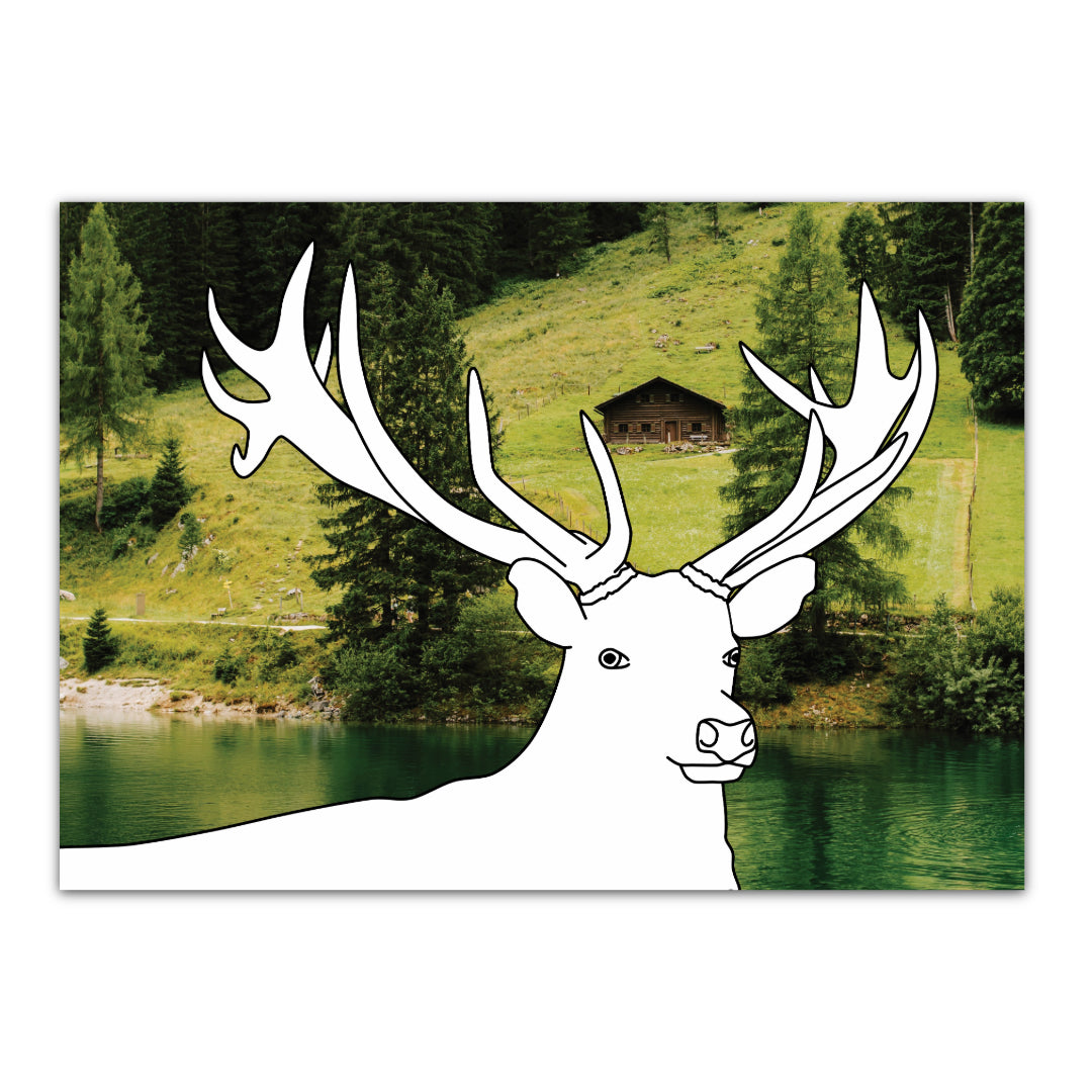 Hirsch als bayerisches Naturmotiv